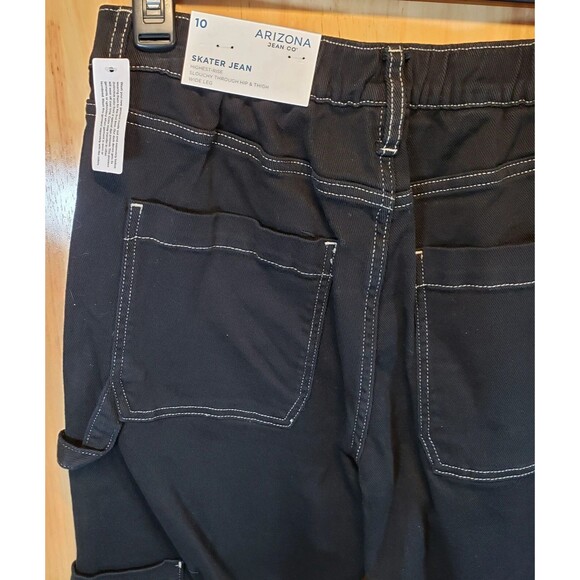 Arizona Jean Co Black Skater Jeans NWT Size 10 Y2K Relaxed Wide Leg Streetwear - Picture 13 of 16
